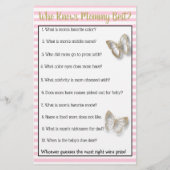 Pink & Gold Butterfly Baby Showspiele Flyer (Hinten)