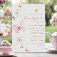 Pink Gold Butterfly Minimalistische Taufe Girl