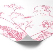 Pink Gold Butterfly Quinceñera Willkommen Poster (Ecke)