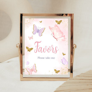Pink Gold Butterfly Spring Favoriten Poster