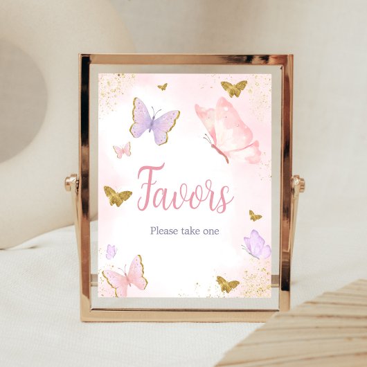 Pink Gold Butterfly Spring Favoriten Poster