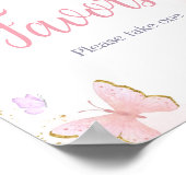 Pink Gold Butterfly Spring Favoriten Poster (Ecke)