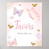 Pink Gold Butterfly Spring Favoriten Poster (Vorne)