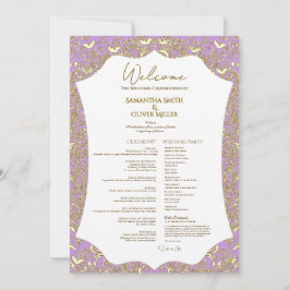 Pink Gold Butterfly Wedding Program Einladung