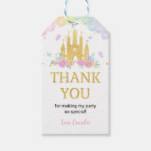 Pink Gold Castle Prinzessin Geburtstag Vielen Dank Geschenkanhänger (Vorderseite)