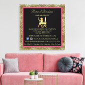 Pink Gold Cheetah Print Boutique Information Sign Leinwanddruck (Insitu (Wohnzimmer))