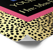 Pink Gold Cheetah Print Boutique Information Sign Poster (Ecke)