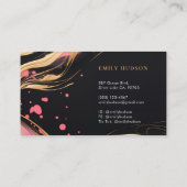 Pink Gold Chic Mode Ästhetik Visitenkarte (Rückseite)