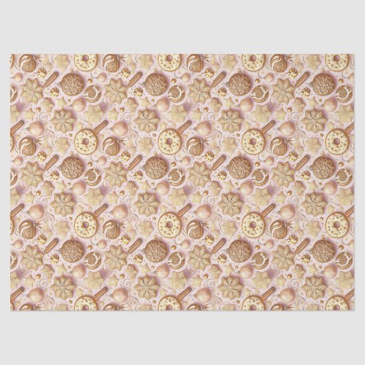 Pink Gold Christmas Pattern#12 ID1009 Wrapping Seidenpapier (Vorderseite)