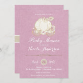 Pink Gold Cinderella Carriage Baby Dusche Einladung (Vorne/Hinten)