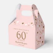 Pink Gold Confetti 60. Geburtstag Custom Geschenkschachtel (Vorderseite)