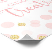 Pink Gold Confetti Baby Dusche SüßigkeitenKleidung Poster (Ecke)