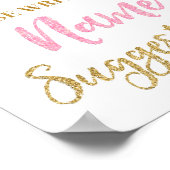 Pink Gold Confetti Baby Dusche Vorschläge Poster (Ecke)