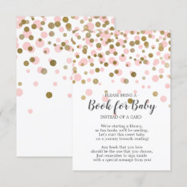 Pink Gold Confetti Baby Showbook for Baby Einladung