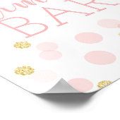 Pink Gold Confetti Babydusche Mimosa Bar Zeichen Poster (Ecke)