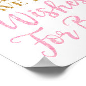 Pink Gold Confetti Babydusche Wünsche für Baby Poster (Ecke)