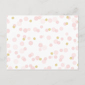 Pink Gold Confetti Babyduschempfehlung Hinweiskarte (Rückseite)