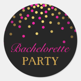 Pink & Gold Confetti Bachelorette Sticker