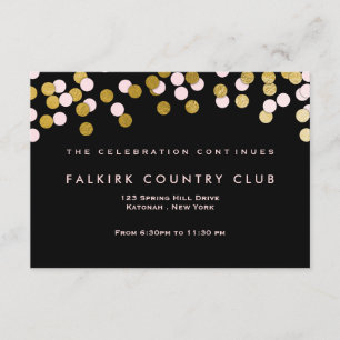 Pink Gold Confetti Bat Mitzvah Empfang Card Begleitkarte