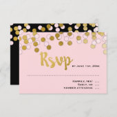 Pink | Gold Confetti Bat Mitzvah UAWG Response RSVP Karte (Vorne/Hinten)