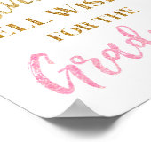 Pink Gold Confetti Beratung für Graduate Sign Poster (Ecke)