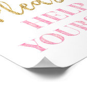 Pink Gold Confetti Bitte helfen Sie sich bei der A Poster (Ecke)