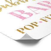 Pink Gold Confetti Bubbly Bar Sign Poster (Ecke)