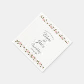 Pink Gold Confetti Dots Border Wedding Serviette (Ecke)