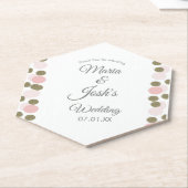 Pink Gold Confetti Dots Border Wedding Untersetzer (angewinkelt)
