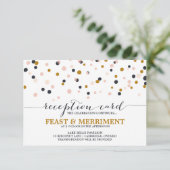 Pink & Gold Confetti Dots Hochzeitskarte Einladung (Stehend Vorderseite)