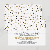 Pink & Gold Confetti Dots Hochzeitskarte Einladung (Vorne/Hinten)