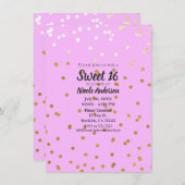 Pink & Gold Confetti Dots Moderner Glamour Glam Einladung (Vorne/Hinten)