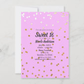 Pink & Gold Confetti Dots Moderner Glamour Glam Einladung (Vorderseite)