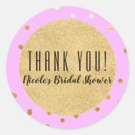 Pink Gold Confetti Dots Moderner Glamour Glam Gefa Runder Aufkleber