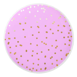 Pink & Gold Confetti Dots Moderner Glamour Glam Keramikknauf