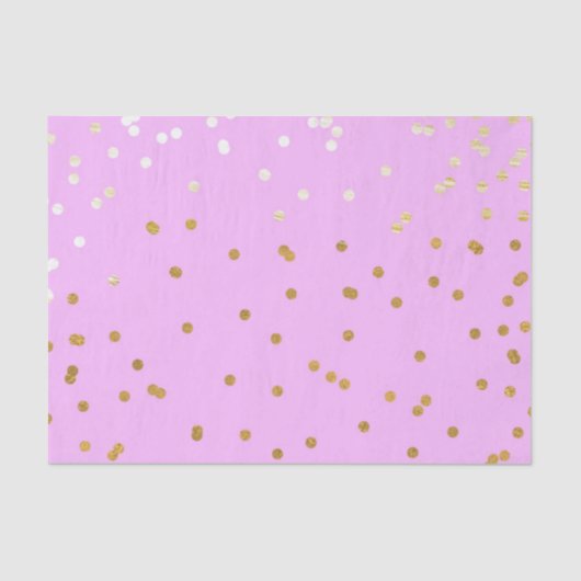 Pink & Gold Confetti Dots Moderner Glamour Glam Seidenpapier (Vorderseite)