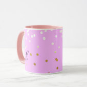 Pink & Gold Confetti Dots Moderner Glamour Glam Tasse (Vorderseite Links)
