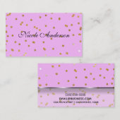Pink & Gold Confetti Dots Moderner Glamour Glam Visitenkarte (Vorne/Hinten)