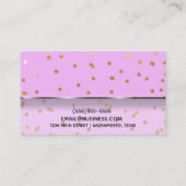 Pink & Gold Confetti Dots Moderner Glamour Glam Visitenkarte (Rückseite)