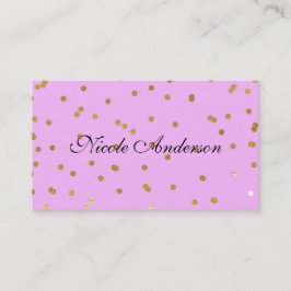 Pink & Gold Confetti Dots Moderner Glamour Glam Visitenkarte