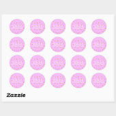Pink & Gold Confetti Dots Modernes Gastgeschenk Runder Aufkleber (Blatt)