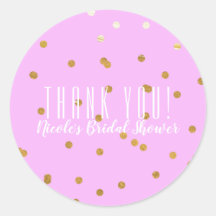 Pink & Gold Confetti Dots Modernes Gastgeschenk