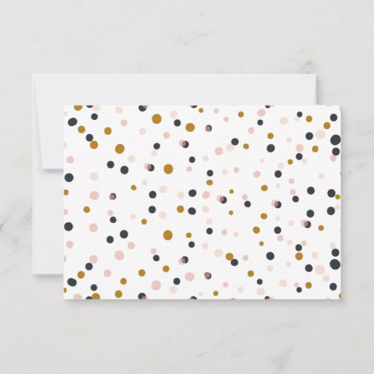 Pink & Gold Confetti Dots Wedding RSVP Card (Rückseite)