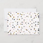 Pink & Gold Confetti Dots Wedding RSVP Card Karte (Rückseite)