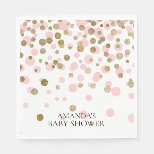 Pink & Gold Confetti Duschpapier Napkins Serviette (Vorderseite)