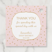 Pink Gold Confetti Ein Baby braut danke Geschenkanhänger (Rückseite)