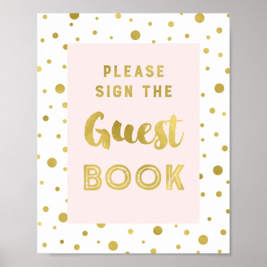 Pink Gold Confetti Gästebuch Hochzeit (Vorne)