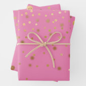 Pink Gold Confetti Geschenkpapier Set (Beispiel)
