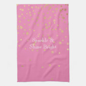 Pink Gold Confetti Geschirrtuch (Vertikal)