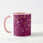 Pink Gold Confetti Glam Dots Name Tasse (Links)